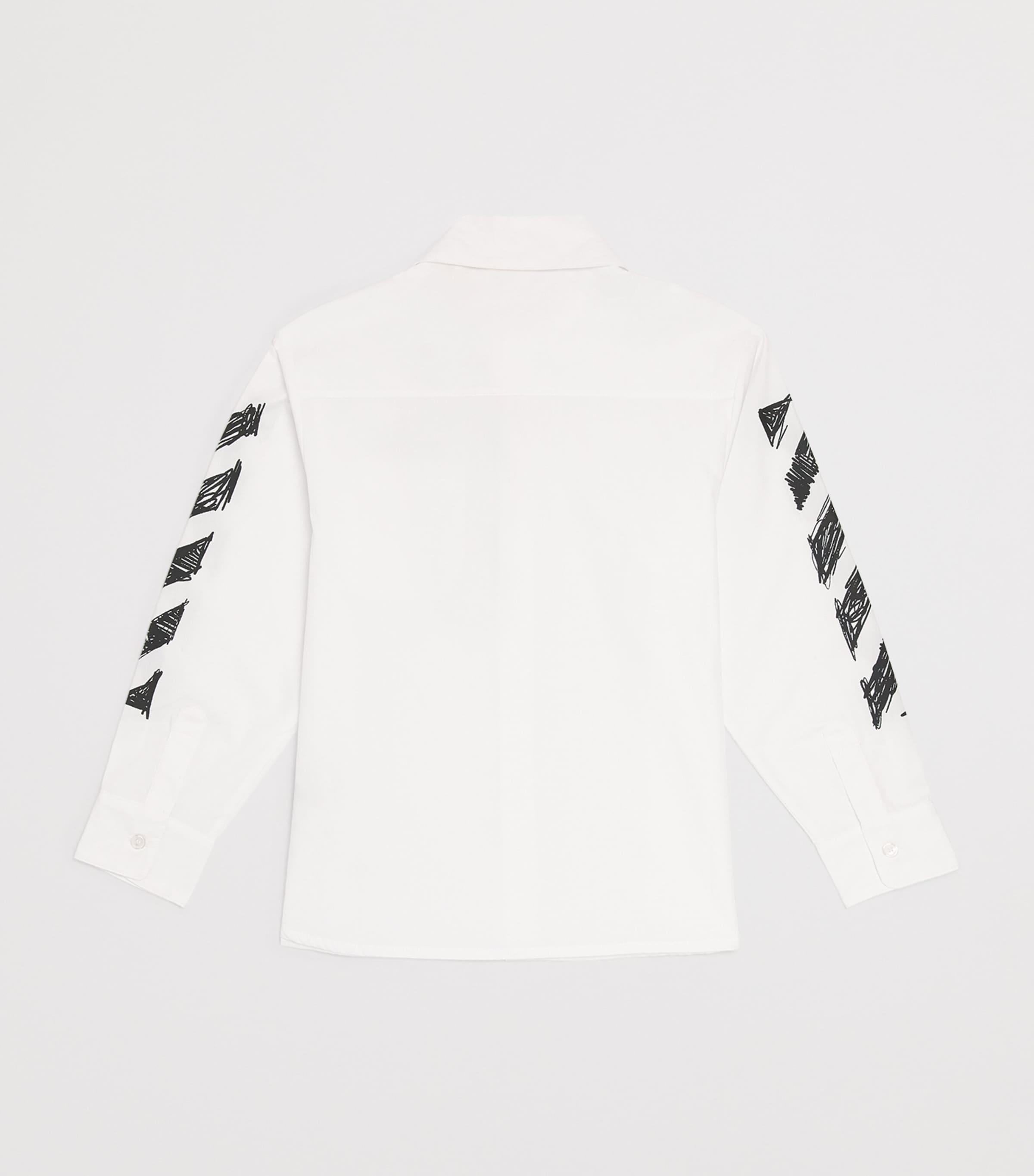 Off-White kids cotton diagonal sketch shirt (4-12+ years), imported from the UK