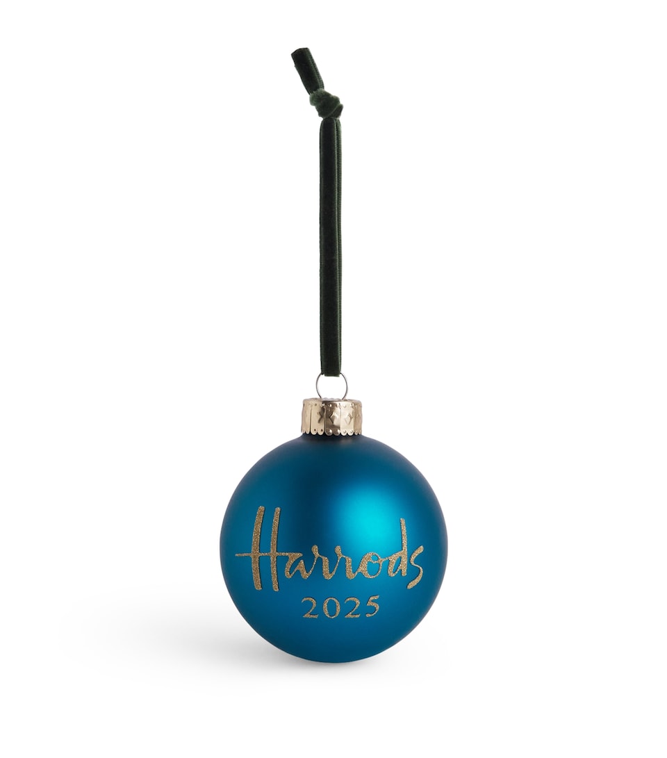 2025 Glass Festive Bauble with Velvet Hanging Loop