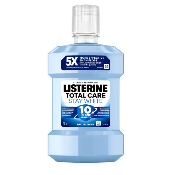 Listerine Total Care Stay White mouthwash 1L, UK version