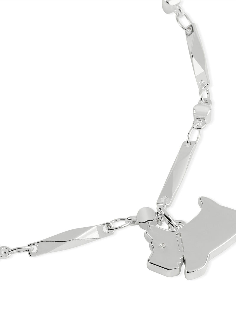 Radley ladies silver tone jumping dog charm bracelet, imported from the UK
