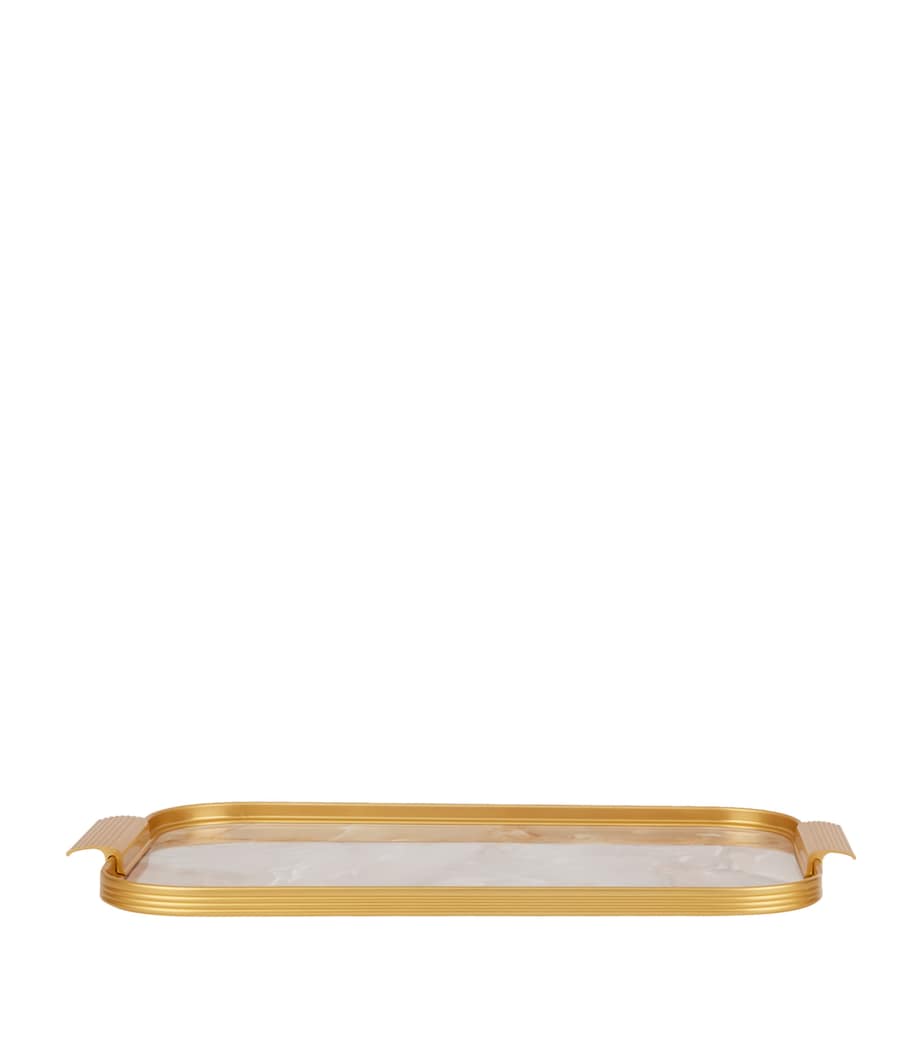 Kaymet Marble Ribbed Tray 40cm, UK version