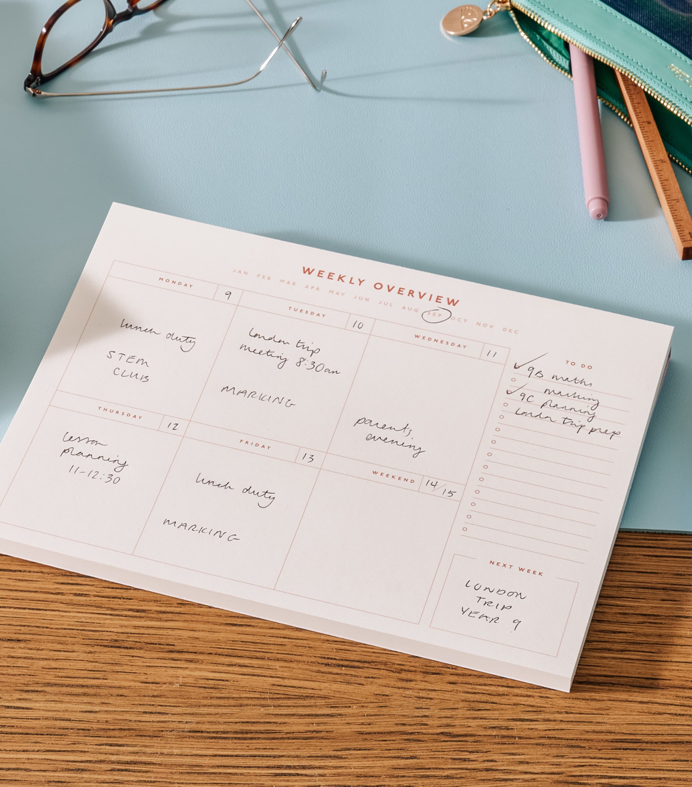 Papier Bright Floral Weekly Desk Planner