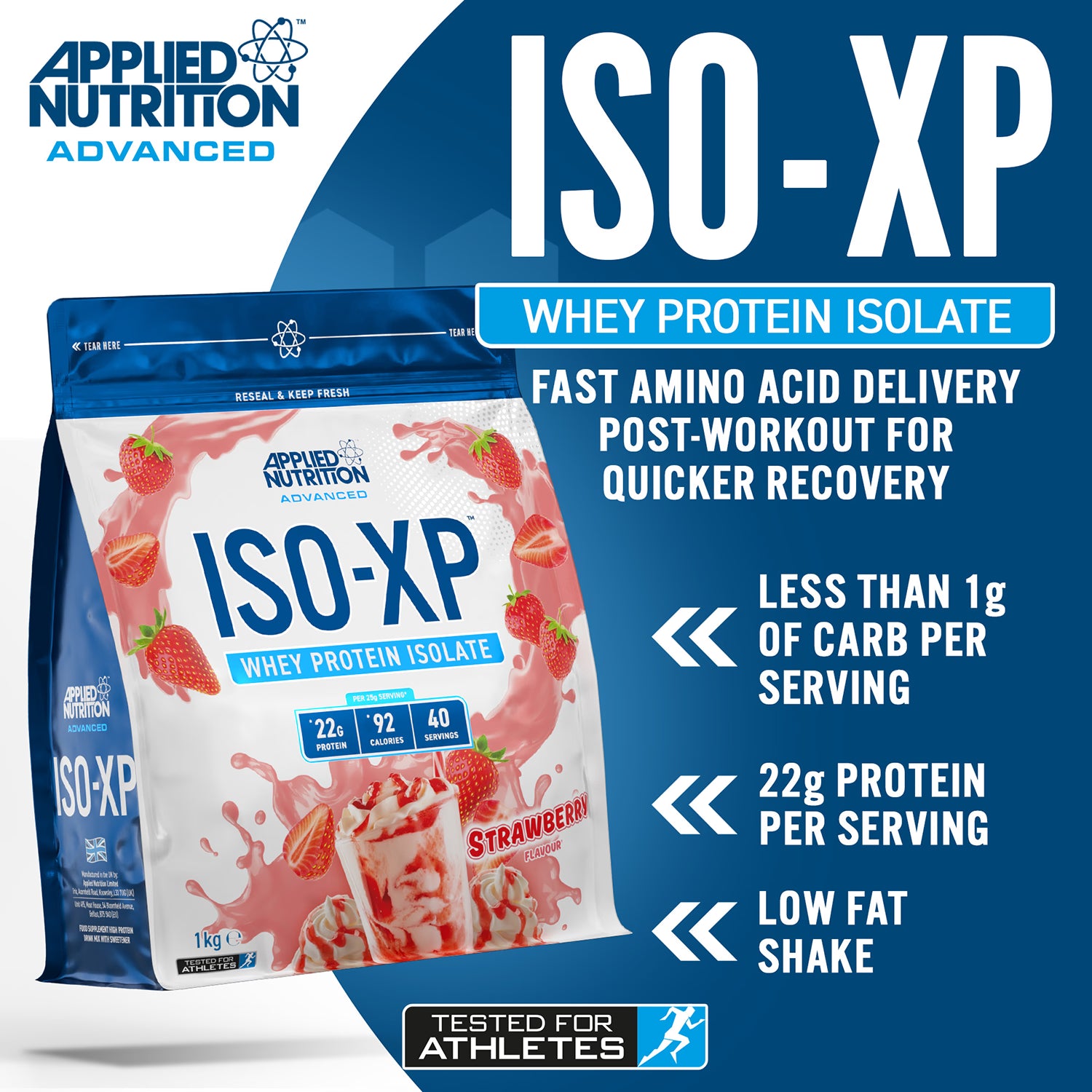 Applied Nutrition ISO XP Whey Protein Strawberry 1kg - British product