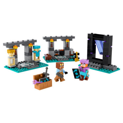 LEGO Minecraft The Armoury building toy set with figures, UK version