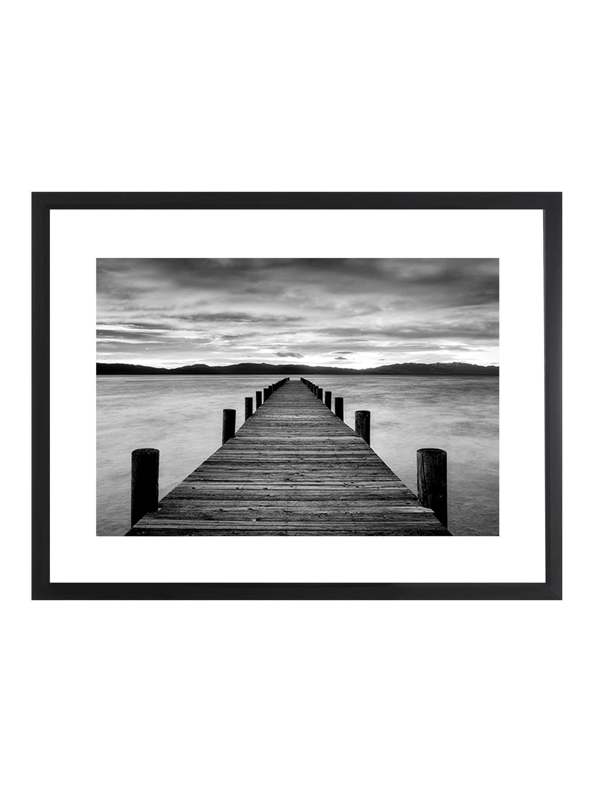 Brookpace Lascelles Black Morning Pier wall art 34x26 inch - British product