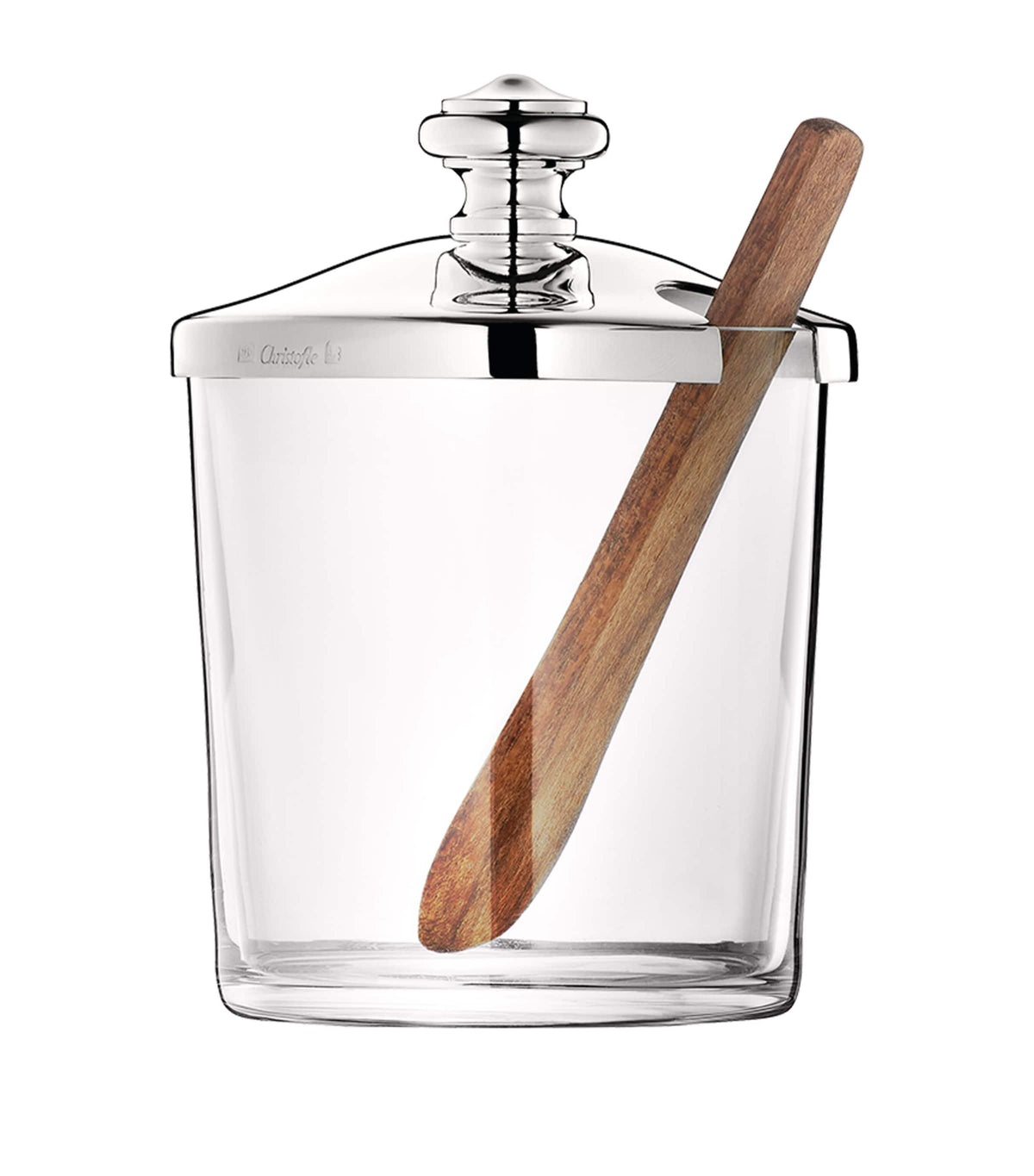 Christofle silver-plated Albi serving pot and spoon - British product