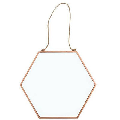 Something Different Geometric Copper Mirror Decorative Home Wall Mirror Large H29.5cm