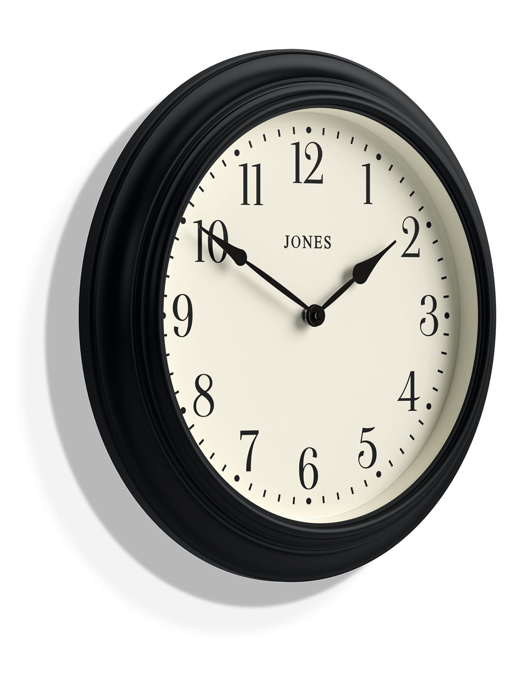 Jones Clocks black classic wall clock 40.5cm, UK version
