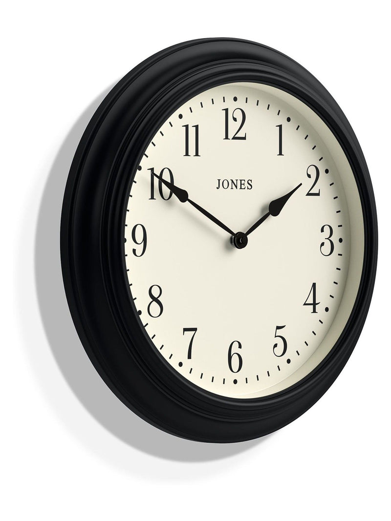 Jones Clocks black classic wall clock 40.5cm, UK version