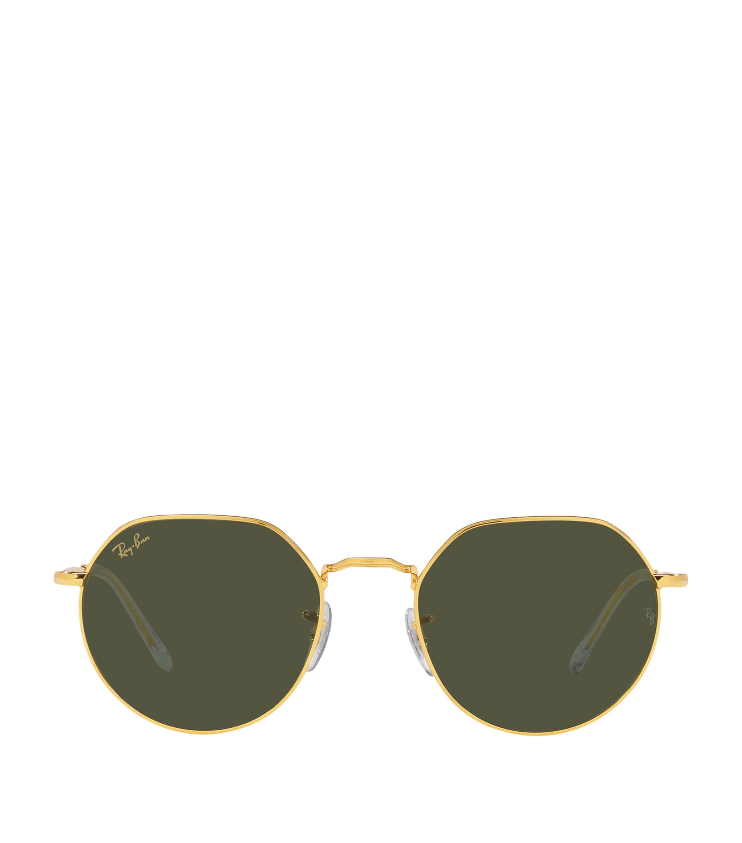 Ray-Ban Jack round-hexagonal sunglasses with adjustable nose pads, imported from the UK