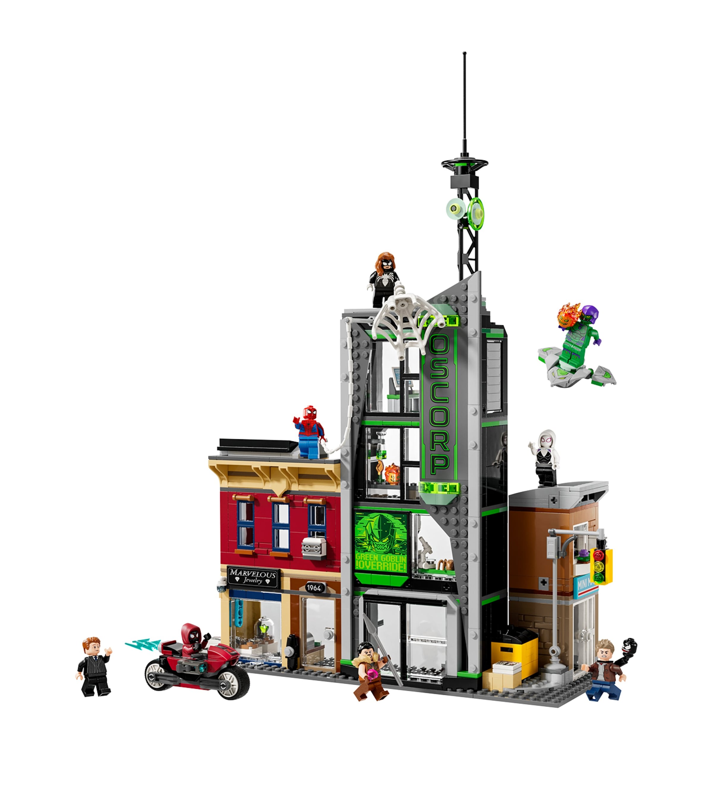Lego Marvel Spider-Man vs. Oscorp building set, UK version