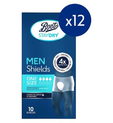Boots StayDry Men Normal Shields - 120 Shields (12 Pack Bundle) - McGrocer