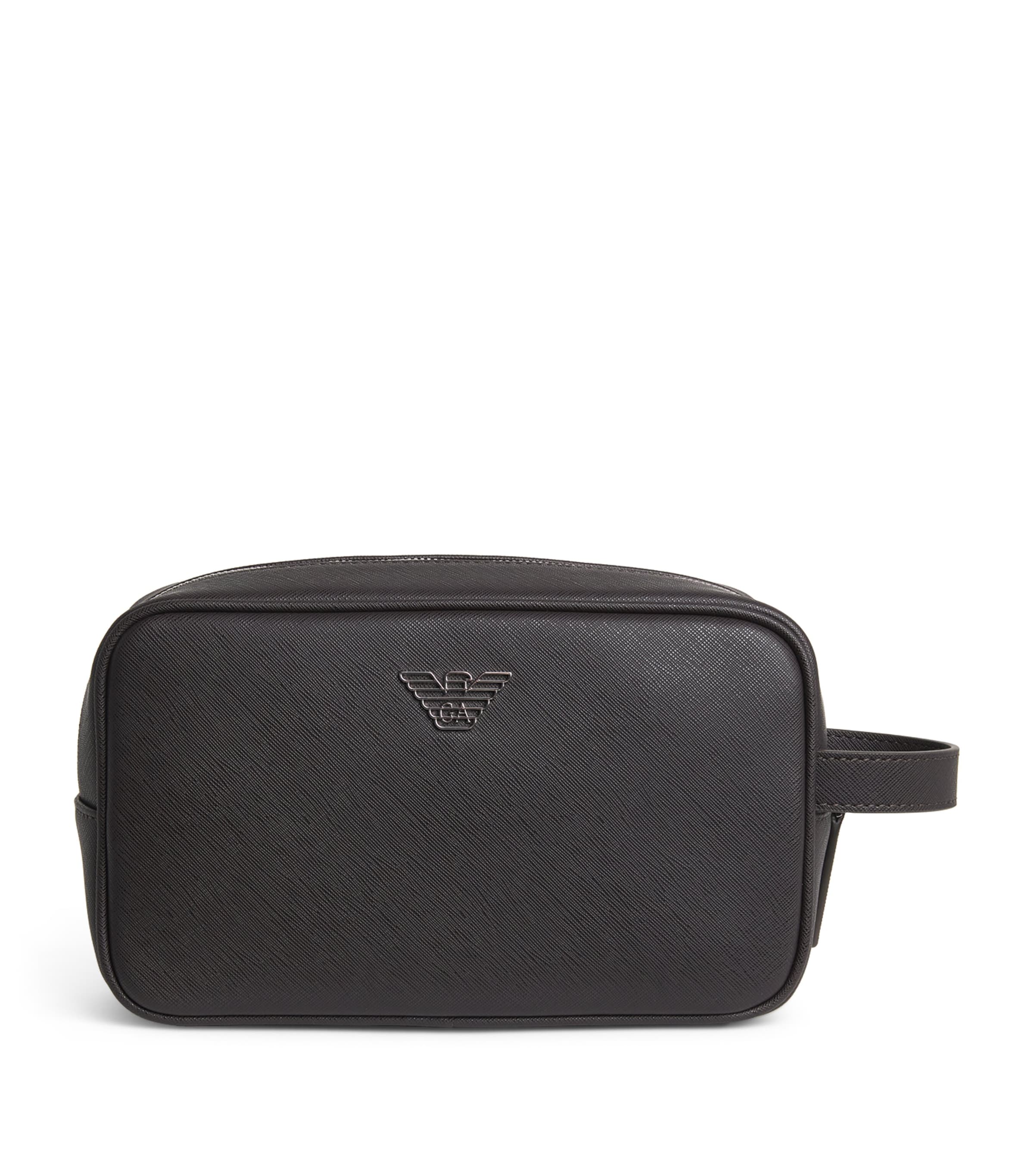 Emporio Armani Leather Wash Bag