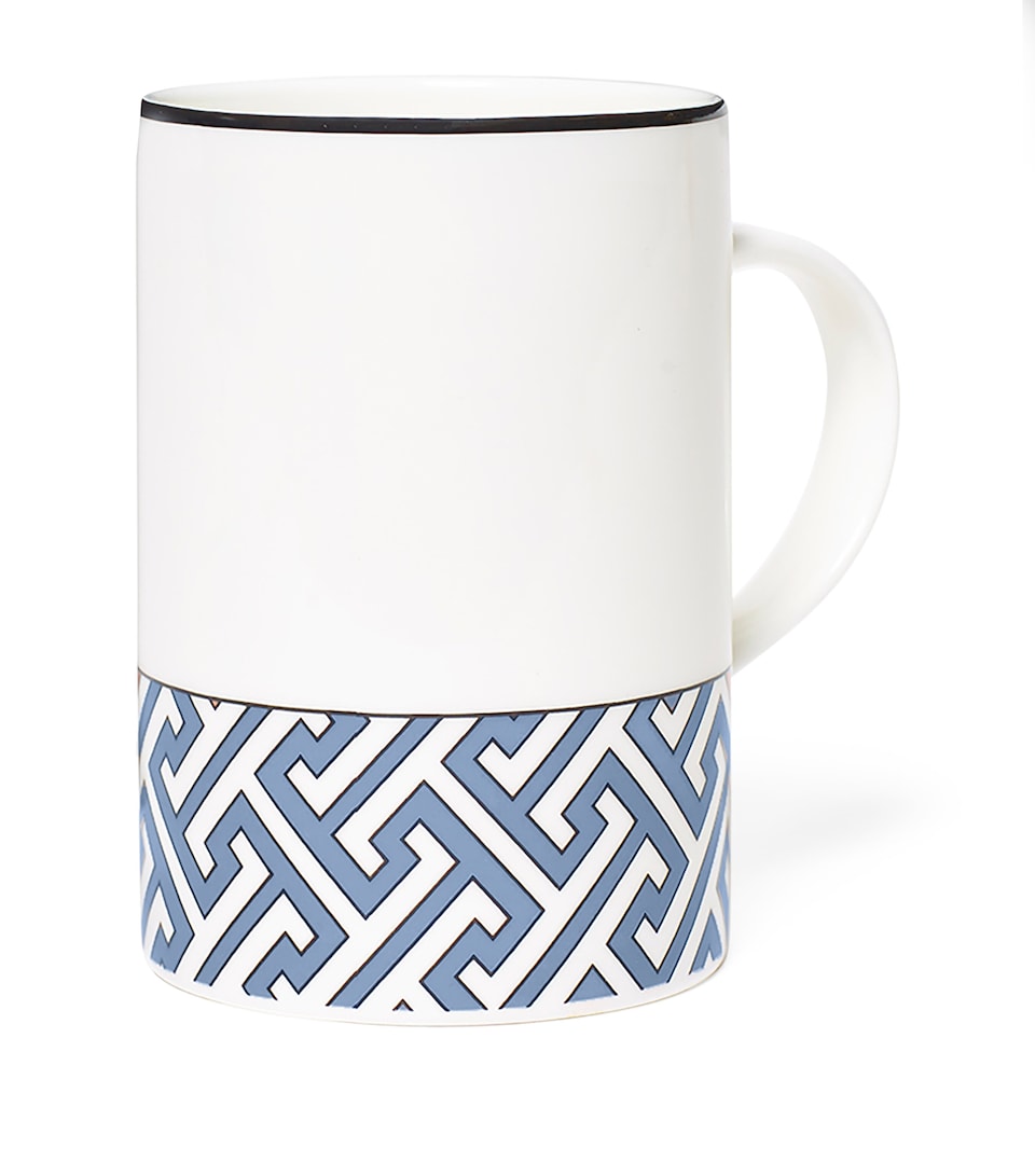 Fine Bone China Mug with Pastel Geometric Print