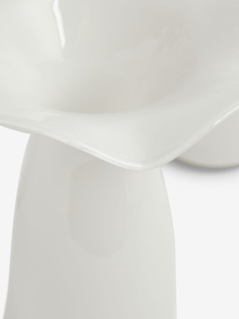 Nina Campbell white fluted large vase, imported from the UK