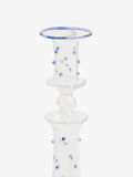 Nina Campbell blue dotty glass candle holder, imported from the UK