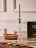 Nina Campbell blue dotty glass candle holder, imported from the UK