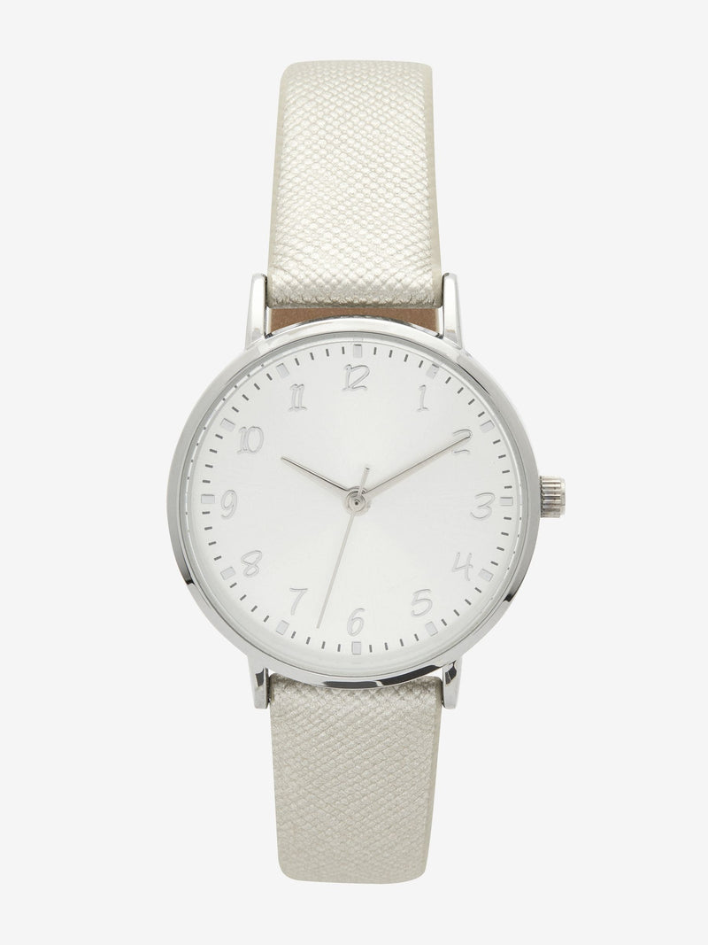 Simple Strap Watch Metallic Finish Classic 3cm (British brand)