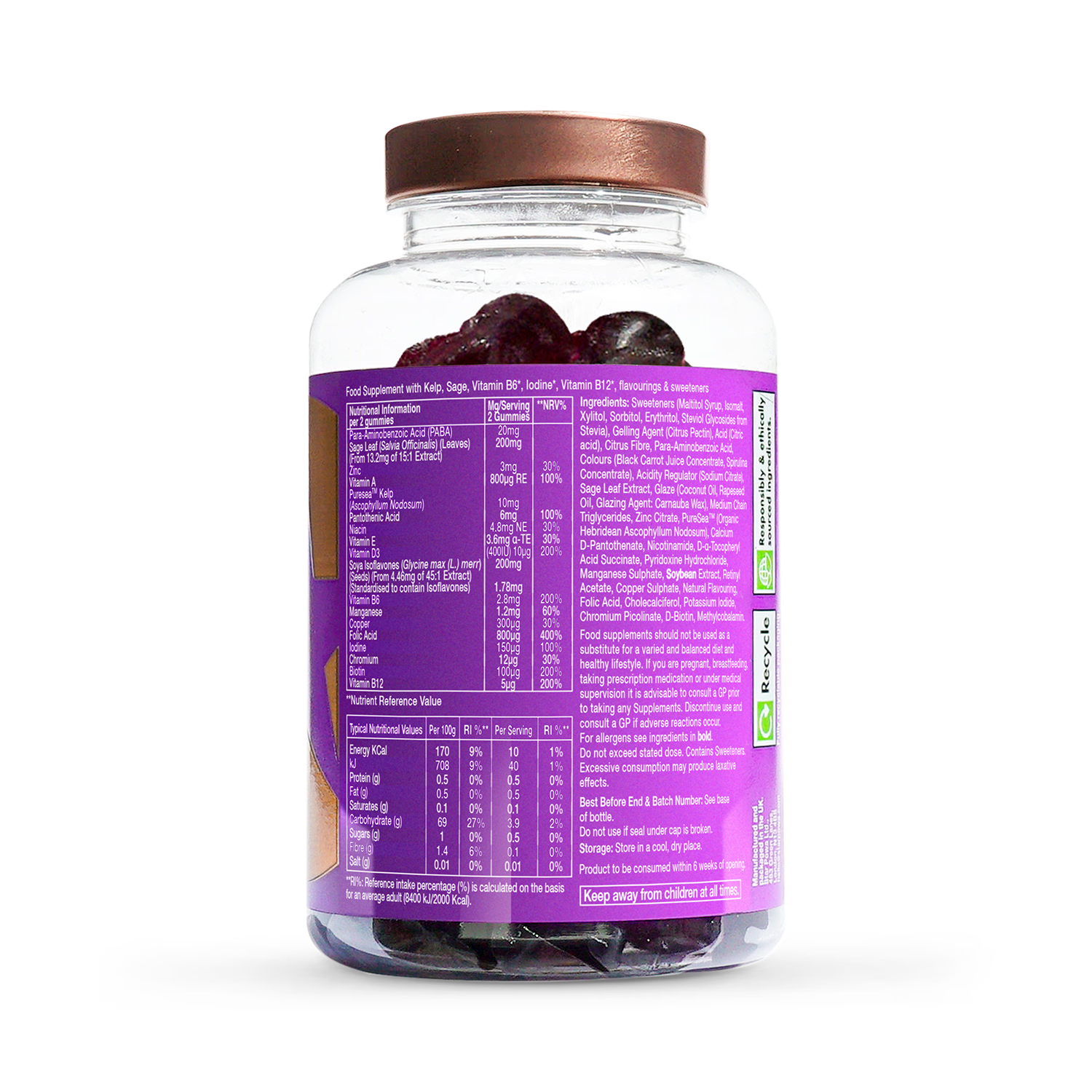 Starpowa Meno Balance gummies blackcurrant flavour pack of 60 (British brand)