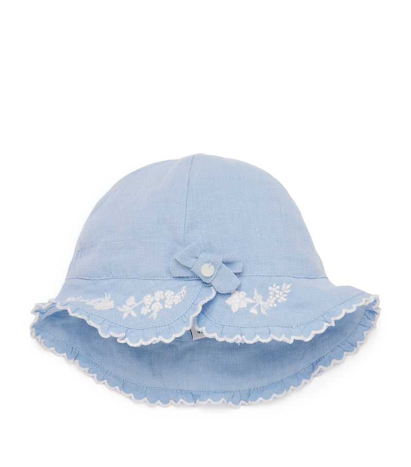 Tartine et Chocolat cotton embroidered baby bonnet (British brand)
