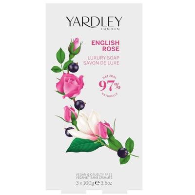 Yardley English Rose Moisturising Soap Bar 3x100g