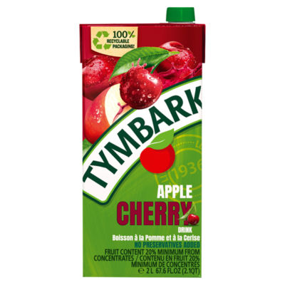 Tymbark Apple Cherry fruit drink 2L (British brand)