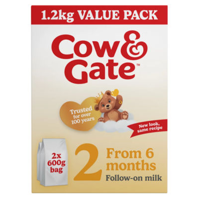 Cow & Gate Follow-On Milk from 6 Months Infant Milk Powder 2 x 600g (1.2kg)