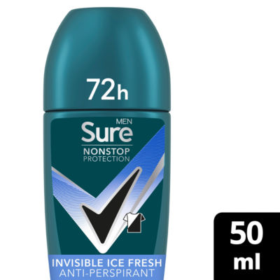 Sure Nonstop Protection Invisible Ice Fresh Men's Anti-Perspirant Roll-On Deodorant 50 ml