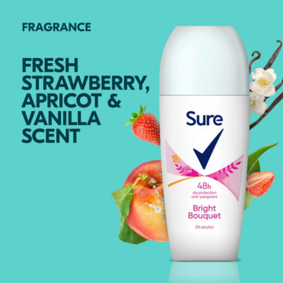 Sure Anti-Perspirant Roll On Bright Bouquet 50ml (British brand)