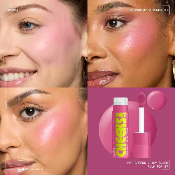 NYX Professional Makeup Fat Cheeks Blush Plum Pop, imported from the UK