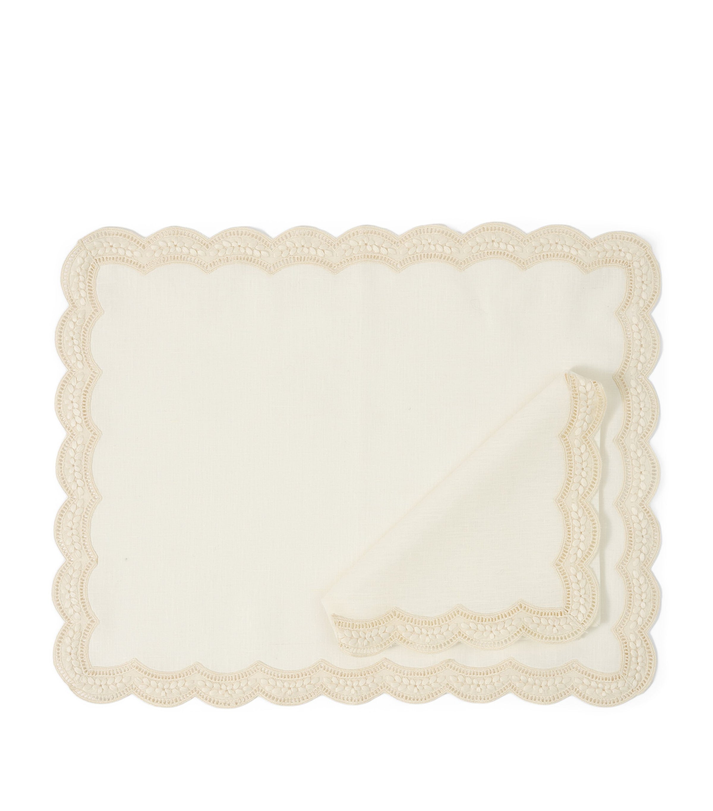 Cabana Magazine Linen Embroidered Emilia Placemat 50cm x 40cm - British product