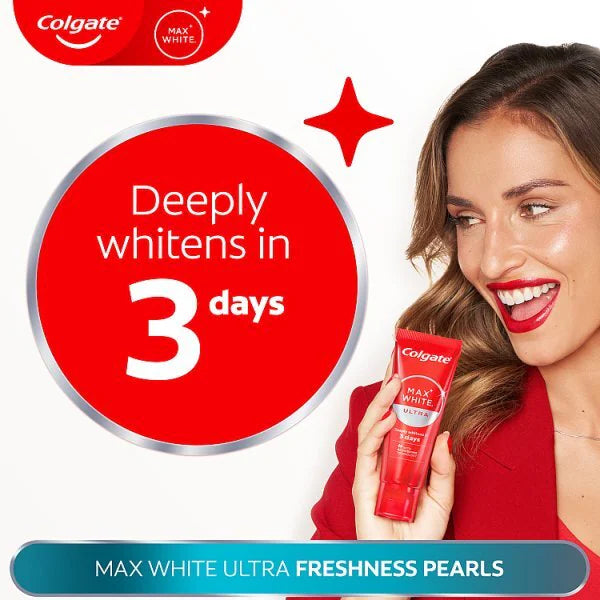 Colgate Max Ultra Fresh Pearls Whitening Toothpaste 75ml - British product