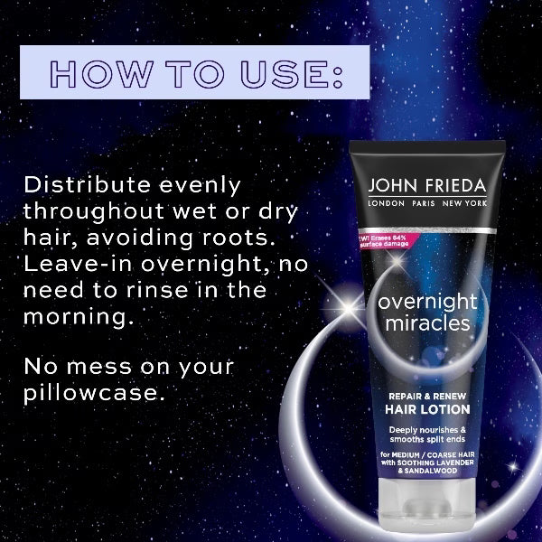 John Frieda hair lotion overnight miracles R&R 100ml, UK version