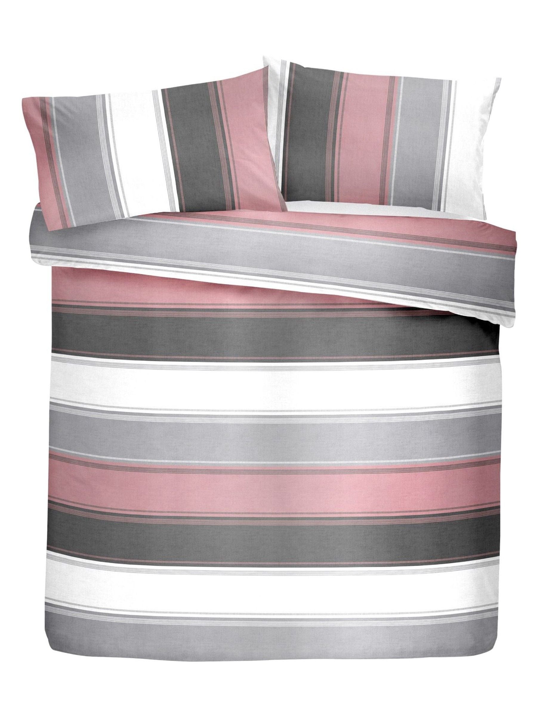 Fusion Pink Betley single duvet cover and pillowcase set - British product