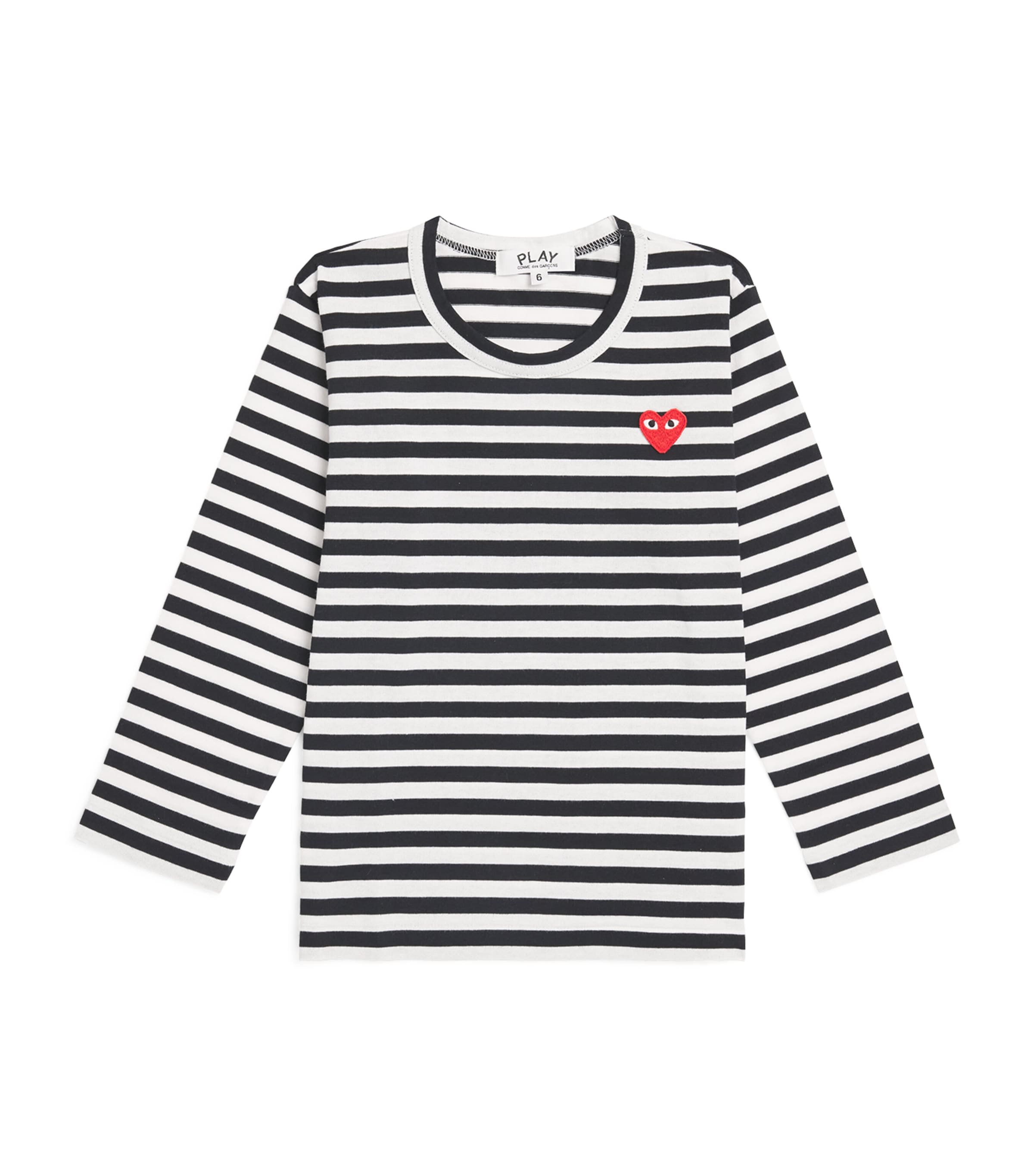 Comme Des Garçons Cotton Stripe Heart Logo T-Shirt (2-6 Years)