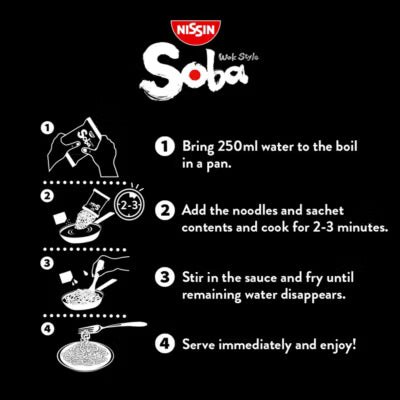 Nissin Soba Chili Wok Style Instant Noodles 111g, imported from the UK