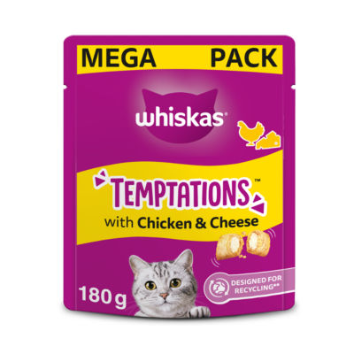 Whiskas cat treats with chicken and cheese 180g (British brand)