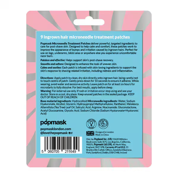 Popmask ingrown hair microdart patches 9 pack, imported from the UK