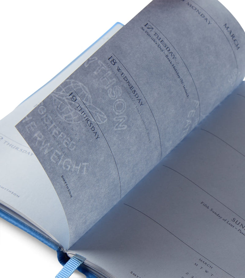 Smythson Panama leather weekly diary for 2026 with pencil, 14cm x 9cm (British brand)