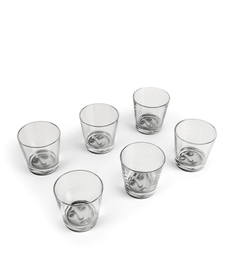 Fornasetti Tema e Variazioni glasses set of 6 8cm - British product