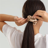 Silver Cloud satin scrunchies black and pink (British brand)