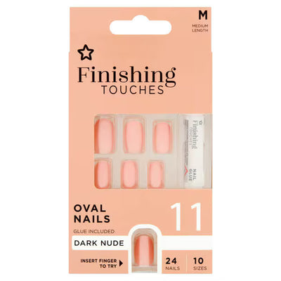 Finishing Touches Artificial Nails Darker Nude Set 10 Sizes