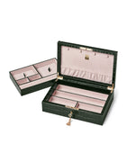 Aspinal Of London Leather Croc-Embossed Savoy Jewellery Box