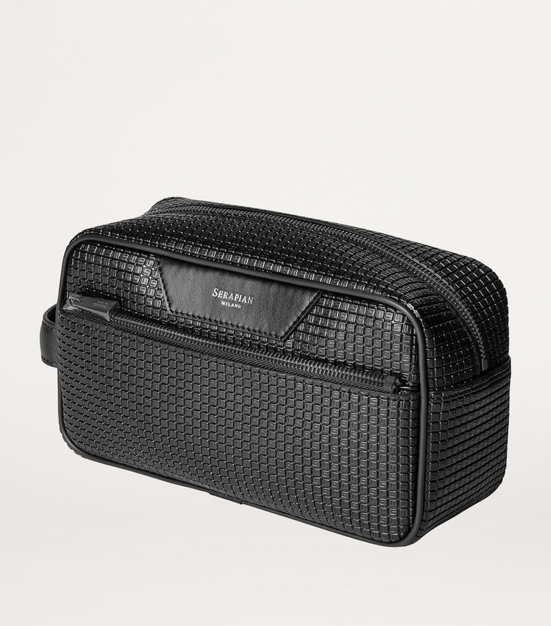 Serapian Coated Canvas-Leather Wash Bag