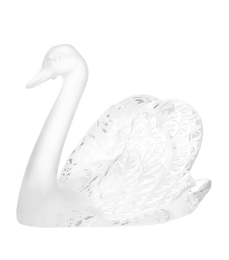 Lalique Crystal Swan Head Up Sculpture, UK version