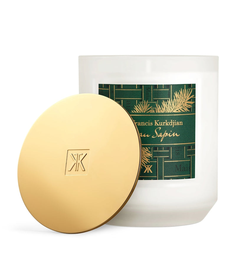 Woody Scented Candle in White Glass, 300g, 70-Hour Burn