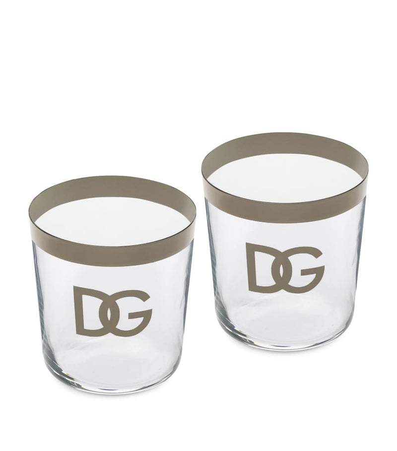 Dolce&Gabbana DG Logo glasses set of 2 with silver rim - British product