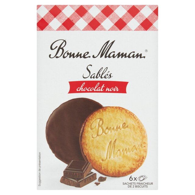 Bonne Maman Shortbreads biscuits coated with dark chocolate   160g - McGrocer