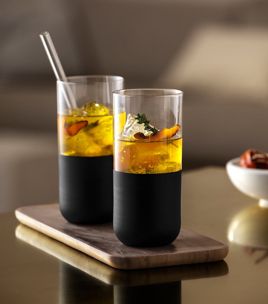 Villeroy & Boch artisanal glass tumblers with matte slate-style bottom, set of 4, 440ml capacity (British brand)