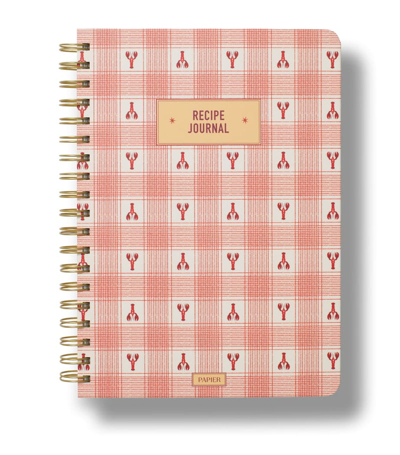 Papier recipe journal gingham pattern, imported from the UK